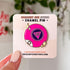 This bright pink 8 ball inspired pin says "dump him" in the center of the ball. There are also two sets of stars on either side of the pin and part of the letter 8 is visible at the bottom left of the pin, as if curving around the ball.

A hand holds the pin, displayed on a light colored card, close to the camera.