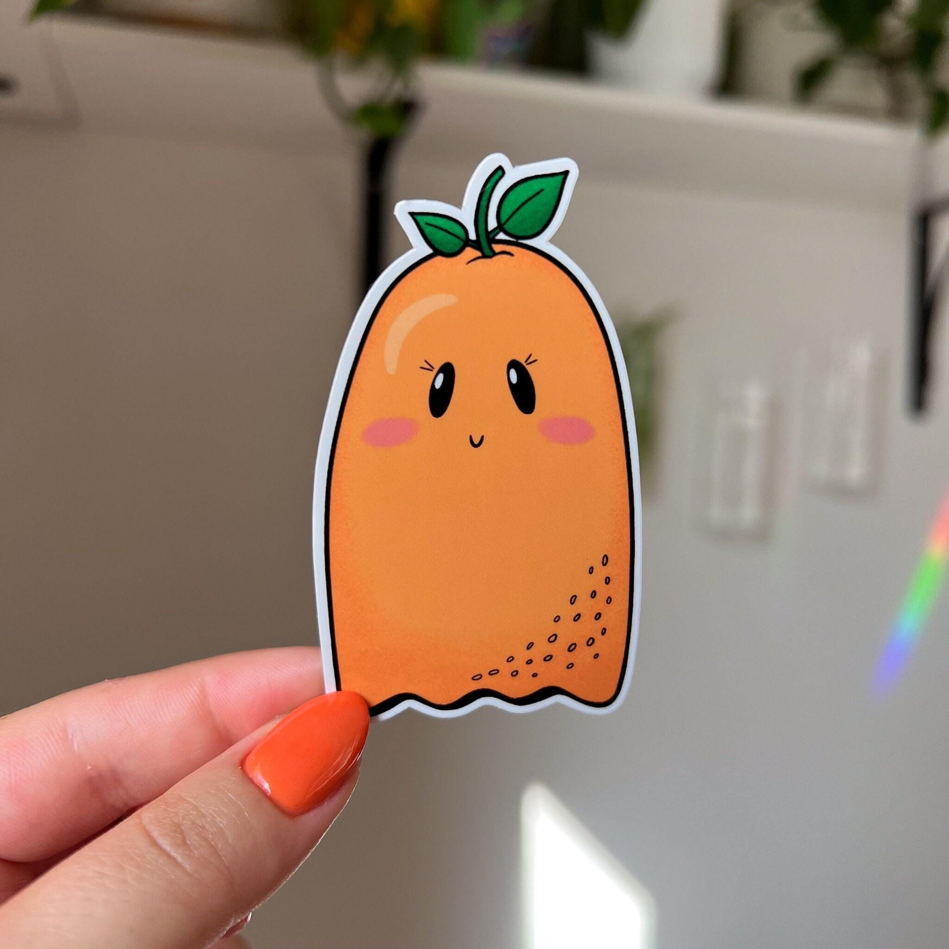 Orange Ghost Sticker