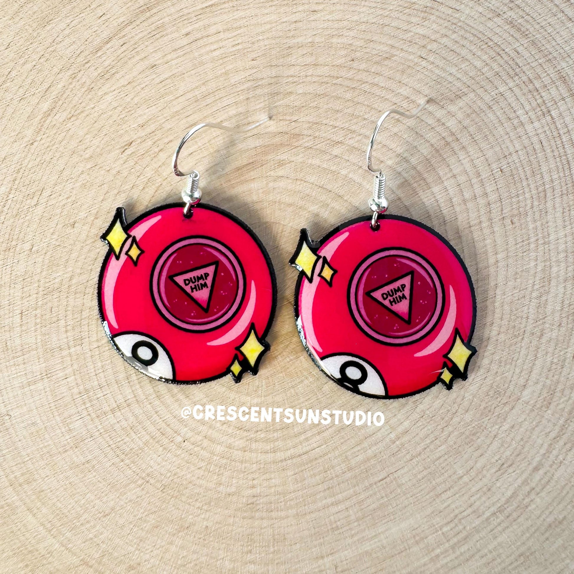 Dump Him 8 Ball Earrings