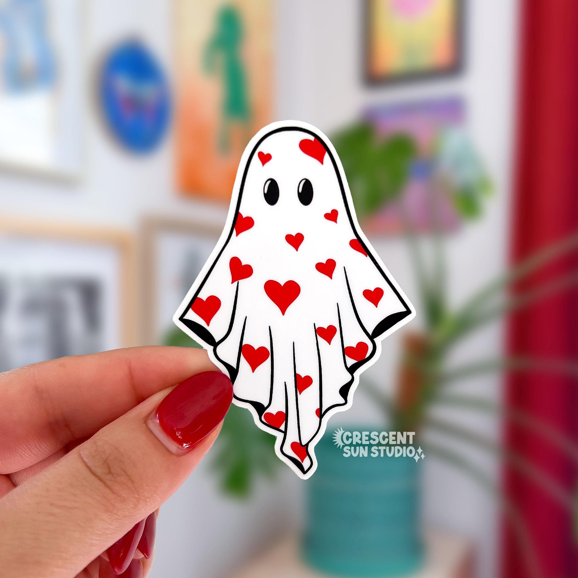 Heart Ghost Sticker