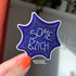 The words "some bitch" look as though they are woven into a spider web in this die cut sticker.